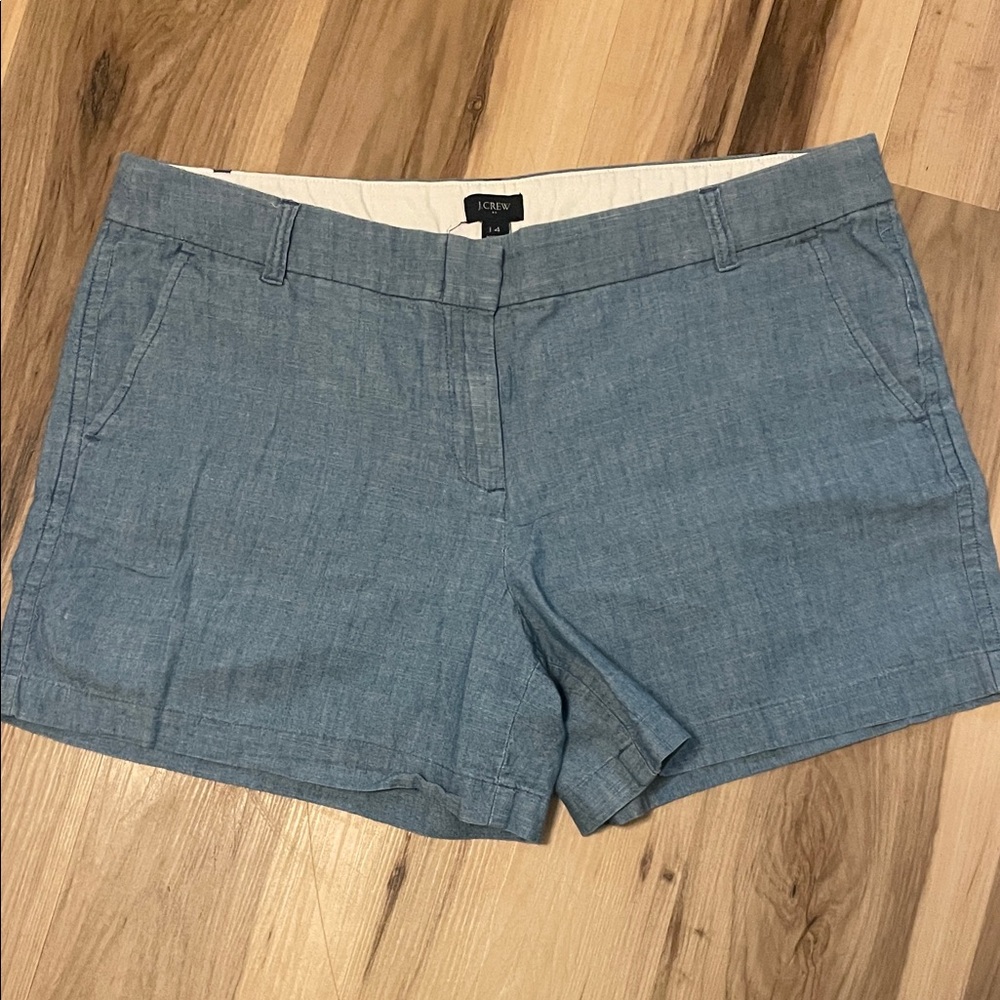J. Crew classic Light Blue Chambray Bermuda Shorts size 14